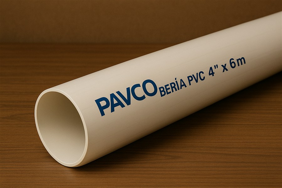 Fotografía de la tubería PVC Pavco de 4 pulgadas por 6 metros